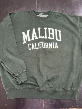 john galt for BRANDY MELVILLE dark green MALIBU appliqué sweatshirt.